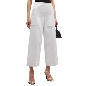 SPANX Womens Pants 2XL On-the-Go Cropped Wide Leg White Pull-On Shaping Pants